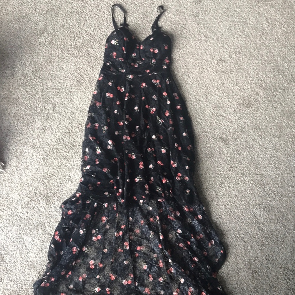 Small lace floral high-low dress
